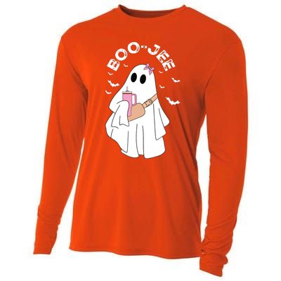 Boujee Boo Jee Ghost Halloween Girl Kids Boy Spooky Season Cooling Performance Long Sleeve Crew