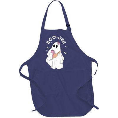 Boujee Boo Jee Ghost Halloween Girl Kids Boy Spooky Season Full-Length Apron With Pockets