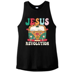 Boho Bus Jesus-Revolution, Christian Faith Based Jesus Ladies PosiCharge Tri-Blend Wicking Tank