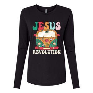 Boho Bus Jesus-Revolution, Christian Faith Based Jesus Womens Cotton Relaxed Long Sleeve T-Shirt