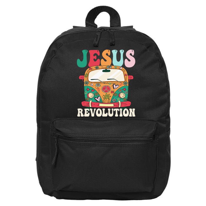 Boho Bus Jesus-Revolution, Christian Faith Based Jesus 16 in Basic Backpack