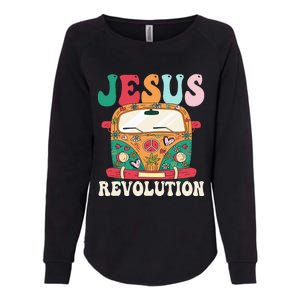 Boho Bus Jesus-Revolution, Christian Faith Based Jesus Womens California Wash Sweatshirt