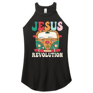 Boho Bus Jesus-Revolution, Christian Faith Based Jesus Women's Perfect Tri Rocker Tank