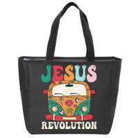 Boho Bus Jesus-Revolution, Christian Faith Based Jesus Zip Tote Bag