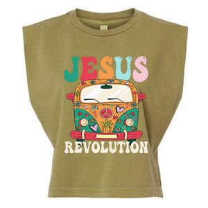 Boho Bus Jesus-Revolution, Christian Faith Based Jesus Garment-Dyed Women's Muscle Tee