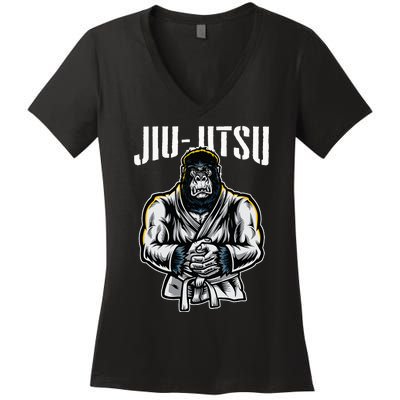 BJJ Brazilian Jiu Jitsu Women's V-Neck T-Shirt