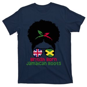 British Born Jamaican Roots Afro Half Britain Half Jamaica T-Shirt