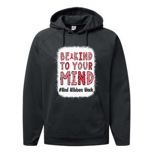 Bleached Be Kind To Your Mind Leopard Red Ribbon Week Performance Fleece Hoodie