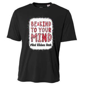 Bleached Be Kind To Your Mind Leopard Red Ribbon Week Cooling Performance Crew T-Shirt