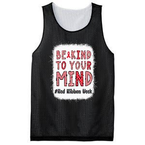 Bleached Be Kind To Your Mind Leopard Red Ribbon Week Mesh Reversible Basketball Jersey Tank