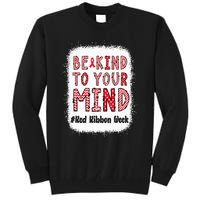 Bleached Be Kind To Your Mind Leopard Red Ribbon Week Tall Sweatshirt