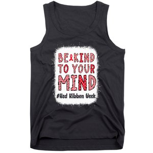 Bleached Be Kind To Your Mind Leopard Red Ribbon Week Tank Top