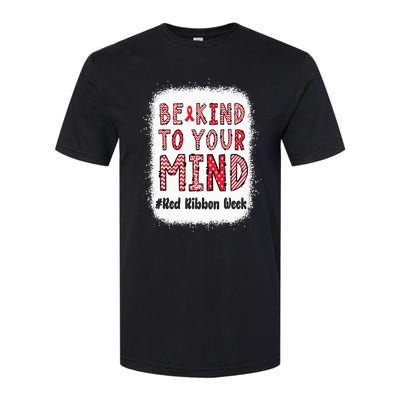 Bleached Be Kind To Your Mind Leopard Red Ribbon Week Softstyle® CVC T-Shirt