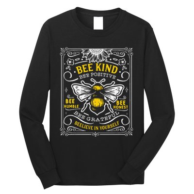 Bumblebee Bee Kind Bee Humble Save The Bees Cottage Core Long Sleeve Shirt