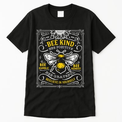 Bumblebee Bee Kind Bee Humble Save The Bees Cottage Core Tall T-Shirt