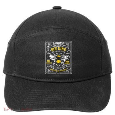 Bumblebee Bee Kind Bee Humble Save The Bees Cottage Core 7-Panel Snapback Hat