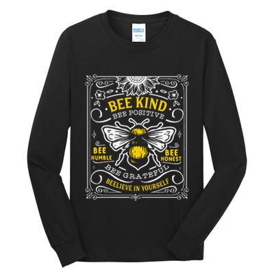 Bumblebee Bee Kind Bee Humble Save The Bees Cottage Core Tall Long Sleeve T-Shirt