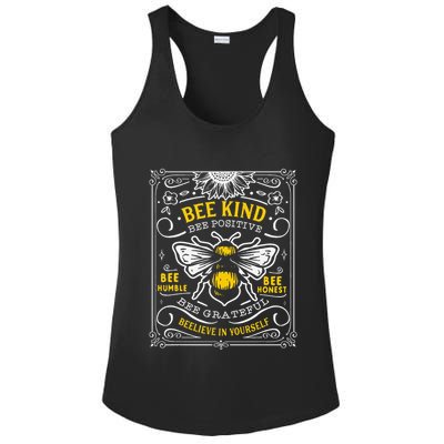 Bumblebee Bee Kind Bee Humble Save The Bees Cottage Core Ladies PosiCharge Competitor Racerback Tank