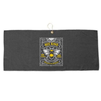 Bumblebee Bee Kind Bee Humble Save The Bees Cottage Core Large Microfiber Waffle Golf Towel