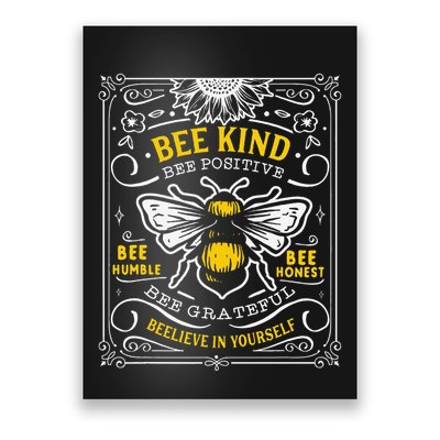 Bumblebee Bee Kind Bee Humble Save The Bees Cottage Core Poster