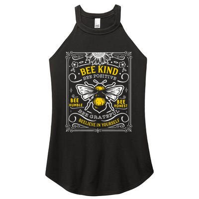 Bumblebee Bee Kind Bee Humble Save The Bees Cottage Core Women's Perfect Tri Rocker Tank