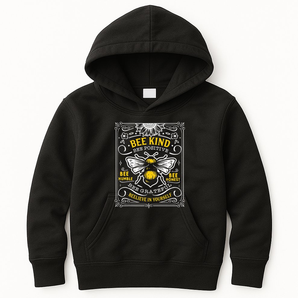 Bumblebee Bee Kind Bee Humble Save The Bees Cottage Core Kids Hoodie