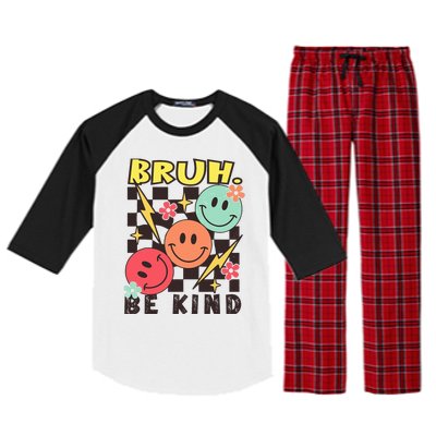 Bruh Be Kind Funny Orange Anti Bullying Unity Day Raglan Sleeve Pajama Set