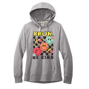 Bruh Be Kind Funny Orange Anti Bullying Unity Day Women's Fleece Hoodie