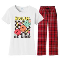 Bruh Be Kind Funny Orange Anti Bullying Unity Day Women's Flannel Pajama Set