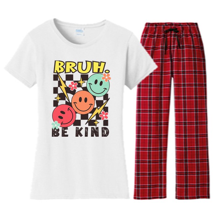 Bruh Be Kind Funny Orange Anti Bullying Unity Day Women's Flannel Pajama Set