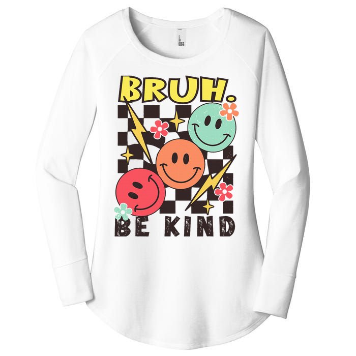 Bruh Be Kind Funny Orange Anti Bullying Unity Day Women's Perfect Tri Tunic Long Sleeve Shirt