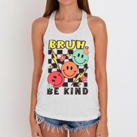 Bruh Be Kind Funny Orange Anti Bullying Unity Day Women's Knotted Racerback Tank