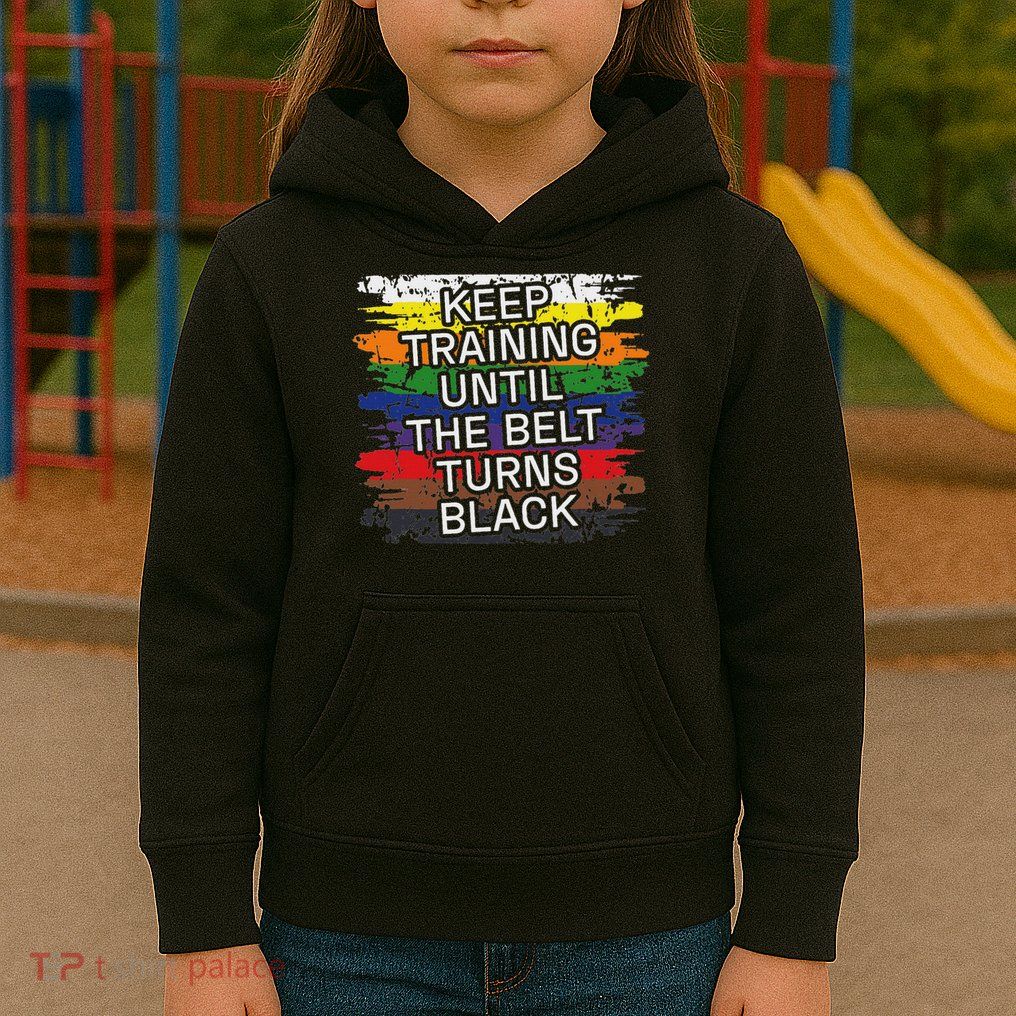 Black Belt Keep Training Martial Art Karate Tae Kwon Do Kick Kids Hoodie