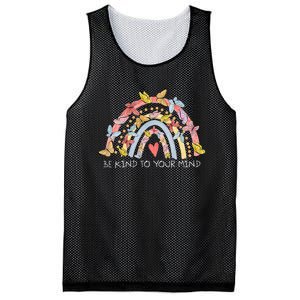 Butterflies Be Kind To Your Mind Rainbow Mental Health Mesh Reversible Basketball Jersey Tank