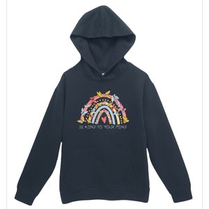 Butterflies Be Kind To Your Mind Rainbow Mental Health Urban Pullover Hoodie