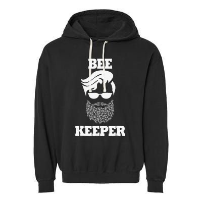 Beekeeper bee keeper funny bees beard Garment-Dyed Fleece Hoodie