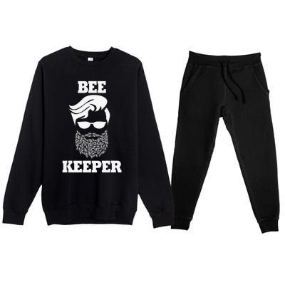 Beekeeper bee keeper funny bees beard Premium Crewneck Sweatsuit Set