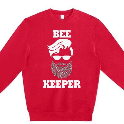 Beekeeper bee keeper funny bees beard Premium Crewneck Sweatshirt