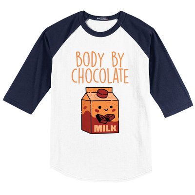 Body By Kawaii Chocolate Milk Drink Workout Chocolate Milk Baseball Sleeve Shirt