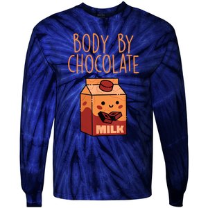 Body By Kawaii Chocolate Milk Drink Workout Chocolate Milk Tie-Dye Long Sleeve Shirt