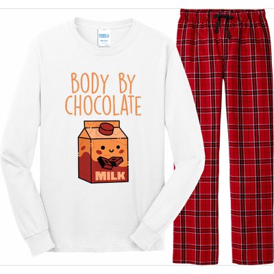 Body By Kawaii Chocolate Milk Drink Workout Chocolate Milk Long Sleeve Pajama Set