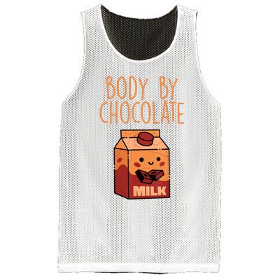 Body By Kawaii Chocolate Milk Drink Workout Chocolate Milk Mesh Reversible Basketball Jersey Tank