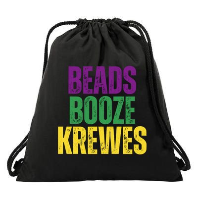 Beads Booze Krewes Mardi Gras Vintage Drawstring Bag