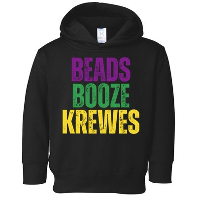 Beads Booze Krewes Mardi Gras Vintage Toddler Hoodie