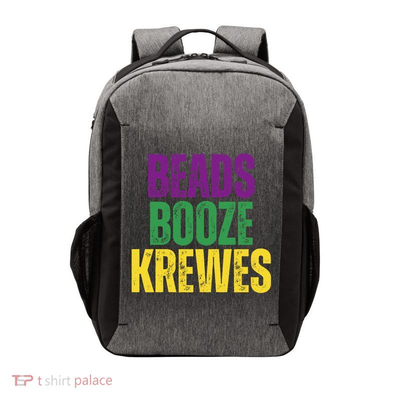 Beads Booze Krewes Mardi Gras Vintage Vector Backpack