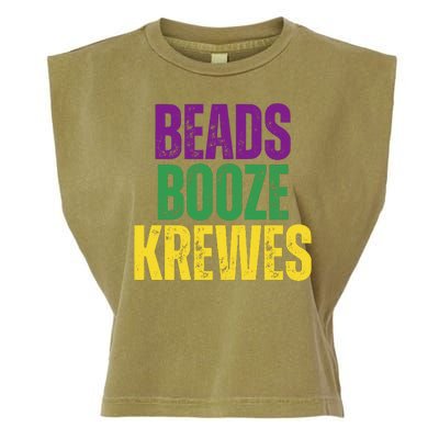 Beads Booze Krewes Mardi Gras Vintage Garment-Dyed Women's Muscle Tee