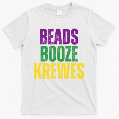 Beads Booze Krewes Mardi Gras Vintage T-Shirt