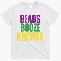 Beads Booze Krewes Mardi Gras Vintage T-Shirt