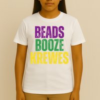 Beads Booze Krewes Mardi Gras Vintage T-Shirt