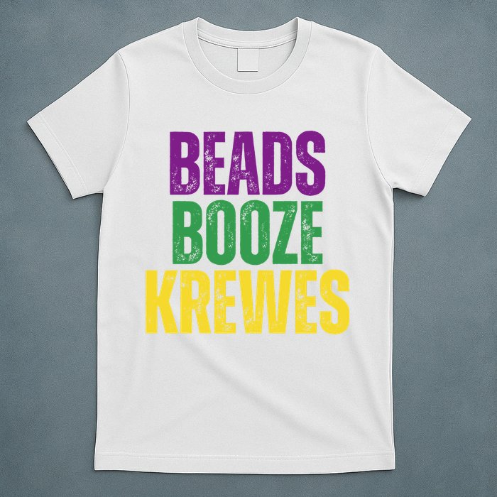 Beads Booze Krewes Mardi Gras Vintage T-Shirt